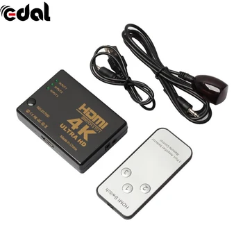 

3 in 1 Switcher Selector Ultra HD 4K x 2K HDMI Switch Splitter Box 3 Port 3D 1080p IR Remote For DVD HDTV Xbox
