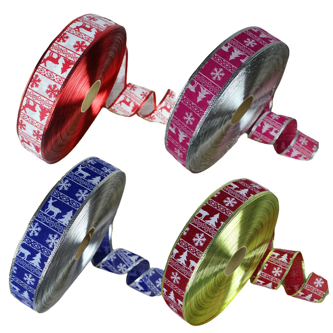 

2m 5 Colors Imitated linen Deer Pattern Gift Wrapping Decoration Chrismas Tree Deer Ribbon 5cm