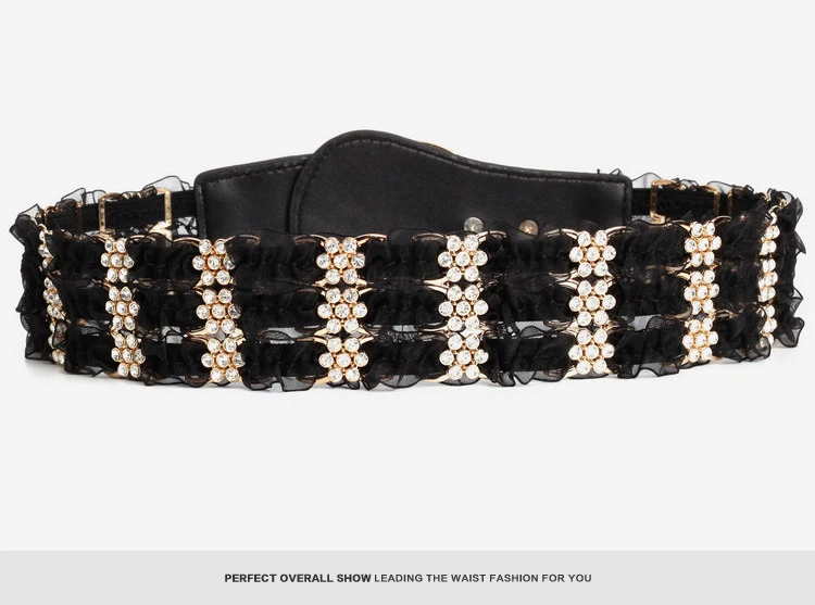 TOYOOSKY эластичного кружева пояса для Для женщин Брендовая Дизайнерская обувь Для женщин Ремни Европейский Стиль стрейч широкий пояс для