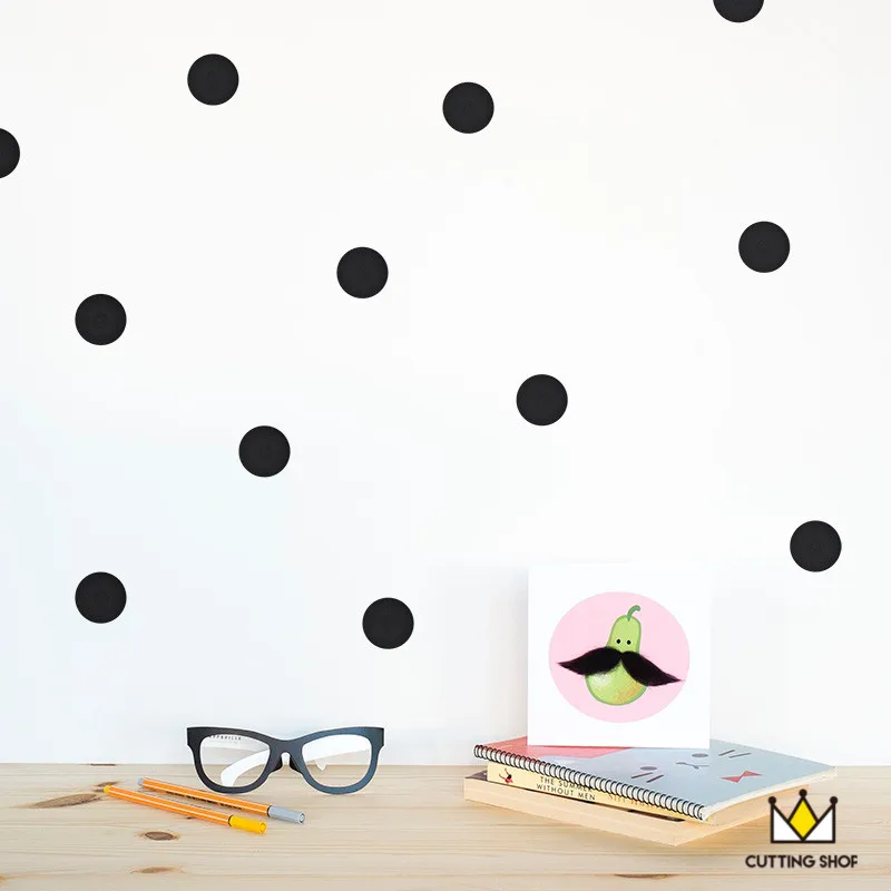 

3cm/4cm/5cm/7cm/10cm PVC Dots Pattern Wall Stickers Easily Removable & Waterproof Kids Room Wall Decoration Gold,Silver,Black