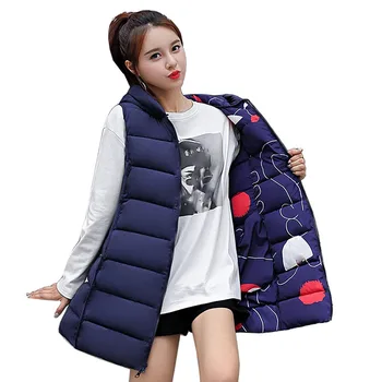 

New Women Waistcoat Autumn Winter Vest Female Sleeveless Jacket Hood Warm Long Vest Jacket Colete Feminino Plus Size Outerwear