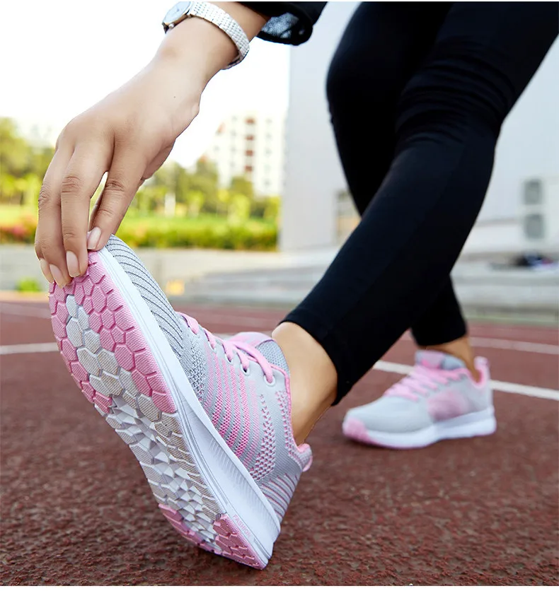  RECOISIN 2019 Autumn Sneakers Women Sport Shoes For Woman Lightweight Mesh Running Black Pink Walking Jogging Female Sneakers  (10)