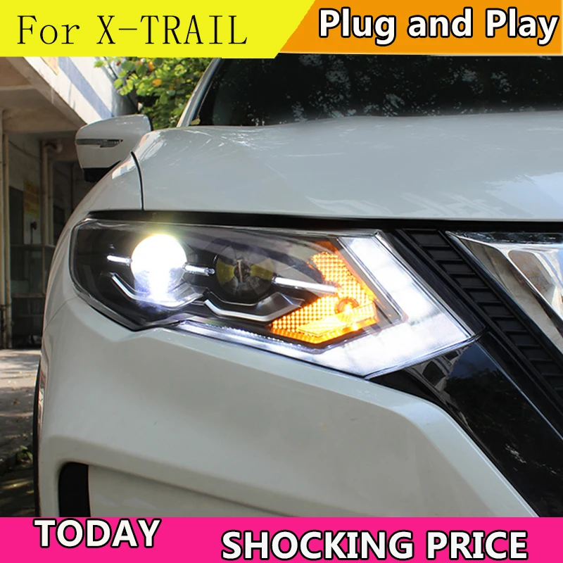  doxa 2Pcs LED Headlights For Nissan X-Trail 2017 led car lights Angel eyes xenon HID KIT Fog lights - 32989548467