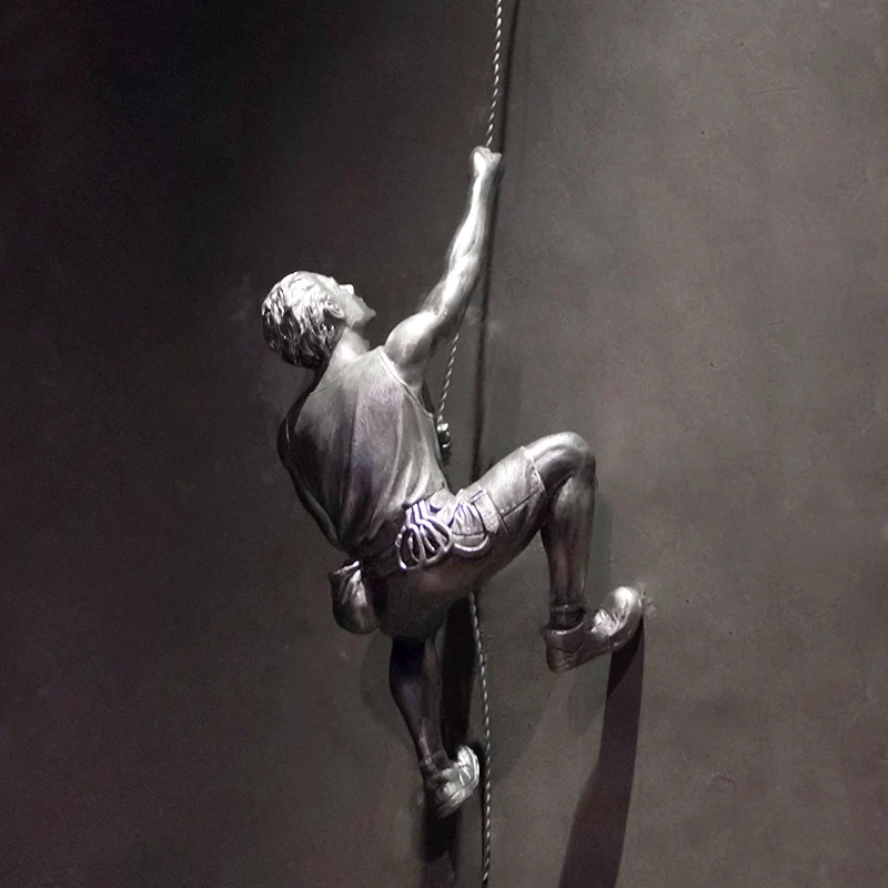 American Resin Climbing Man Rope Sport Climbing Character Home - Main Image