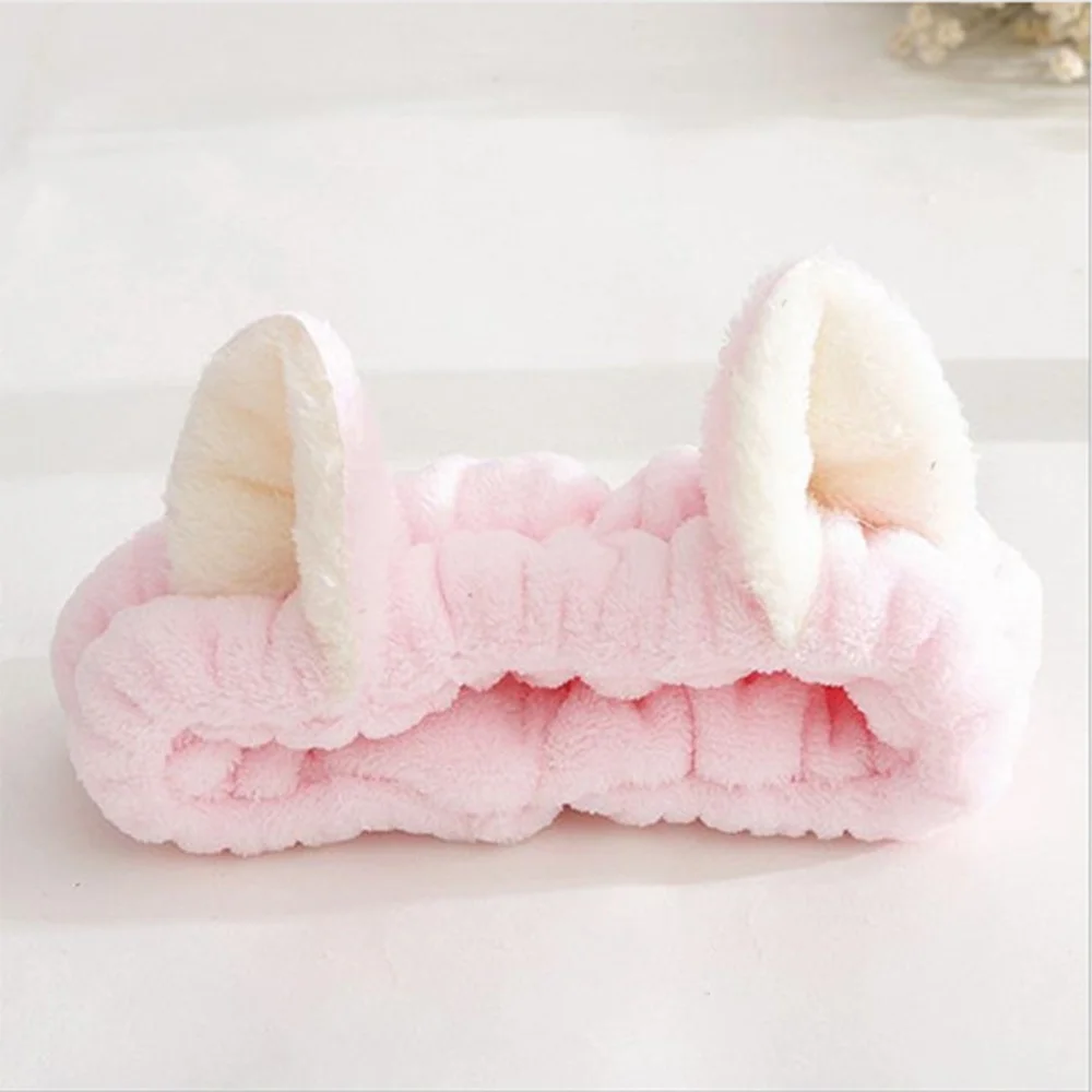 

Cute Elastic Cat Ears Headbands for Women Makeup Face Washing Headband Facial Mask Headwrap Hairband Hair Accessory