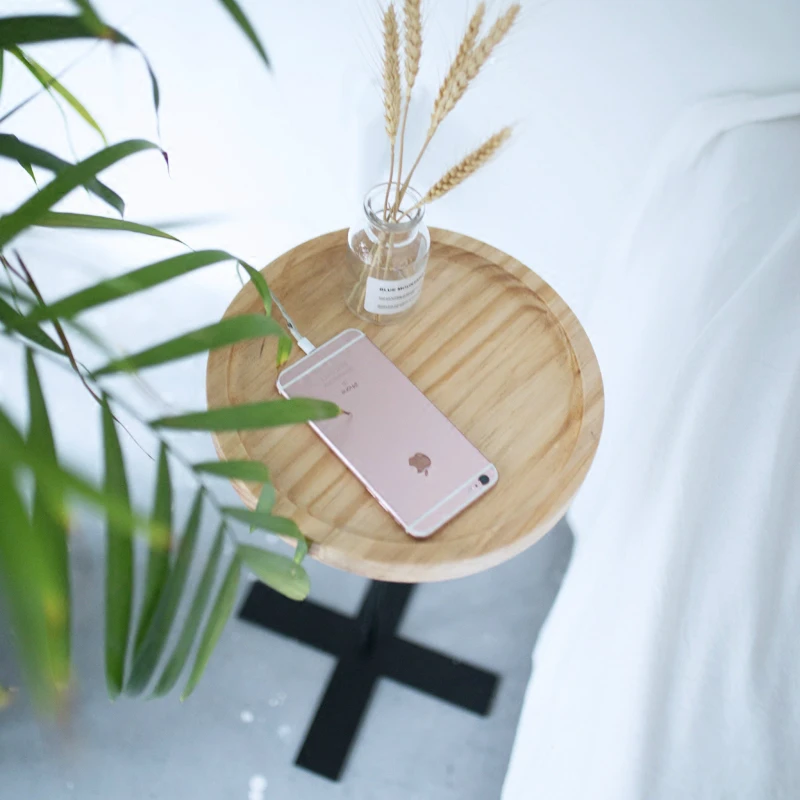 Fashion Simple Tempered Glass Small Coffee Table Phone Rack Sofa Corner Table Furniture Round Square Square Tea Table