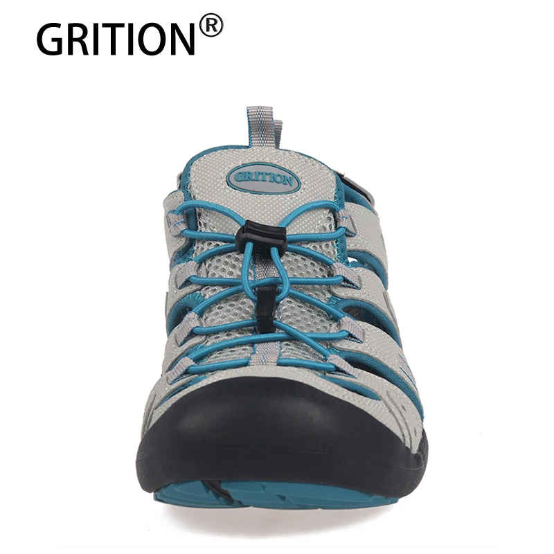 GRITION Women Sandals Close Toe Outdoor Breathable Summer Ladies Beach Shoes Rubber Sole Comfort Hiking Walking Shoes Big Size41