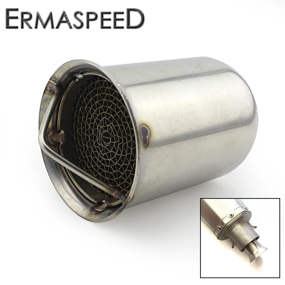

Motorcycle Catalyst Exhaust Silencer Stainless Steel Silver 51mm Universal for Yoshimura Akrapovic Honda Kawasaki Ducati Aprilla