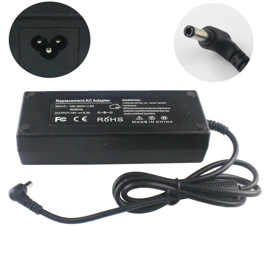 Новый 19 в 6.3A Ac/Dc адаптер питания зарядное устройство для Asus ROG Strix GL753V GL753VD GL753VE шнур