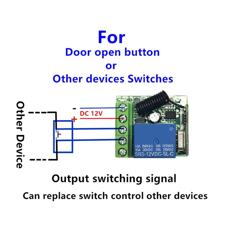 QIACHIP Универсальный Беспроводной DC 12 V 1 канал 433 MHz дистанционного Управление переключатель ВЧ реле Приемник 433 MHz передатчик и пуговицы модуль Diy Kit