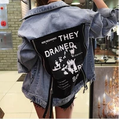 dragon print denim jacket