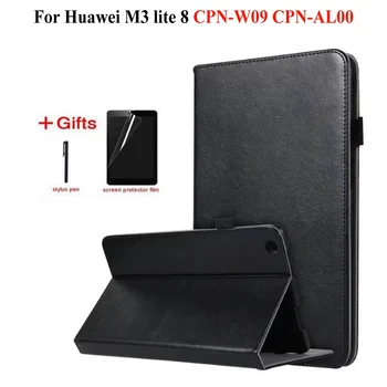 

PU Leather Hand Holder Flip case For Huawei Mediapad M3 lite 8 CPN-W09 CPN-AL00 Funda cover for Huawei m3 lite 8 case+gifts