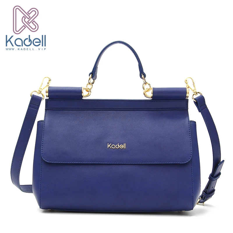 

Kadell Woman PU Leather Handbag Fashion Brands Ladies Crossbody Bag Flap Purses and Handbags Blue