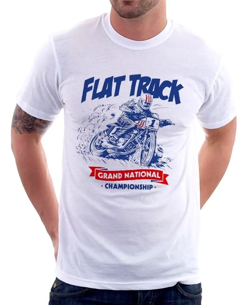 Tops Summer Cool Funny T Shirt Speedway Flat Track Motorcycle Pro