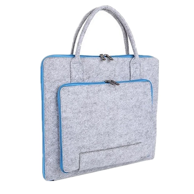 

Wholesale wool felt fashion portable slim laptop bag 10'' 11'' 13'' 15'' Inch Laptop Sleeve Bag with handle for men women