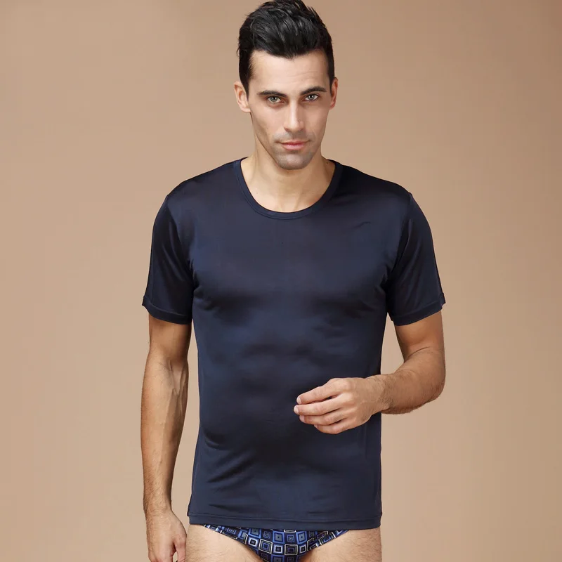 silk t shirt mens