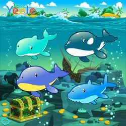 Yeele подводный дельфины мультфильм плакат со сценами ребенок портрет фотография Backgroud ребенок фотографический фон для фотостудии