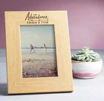 

custom adventure wedding Picture Frame, Engraved photo Frame, customize Birthday Gifts, Christmas Anniversary wood frames