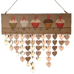 Яркий, для дня рождения висит DIY деревянный календарь Kalendar доска напоминаний доска домашний Декор Подвеска тег