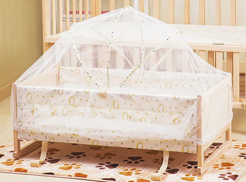 

No-paint wood baby bed newborn cradle bed protable baby crib
