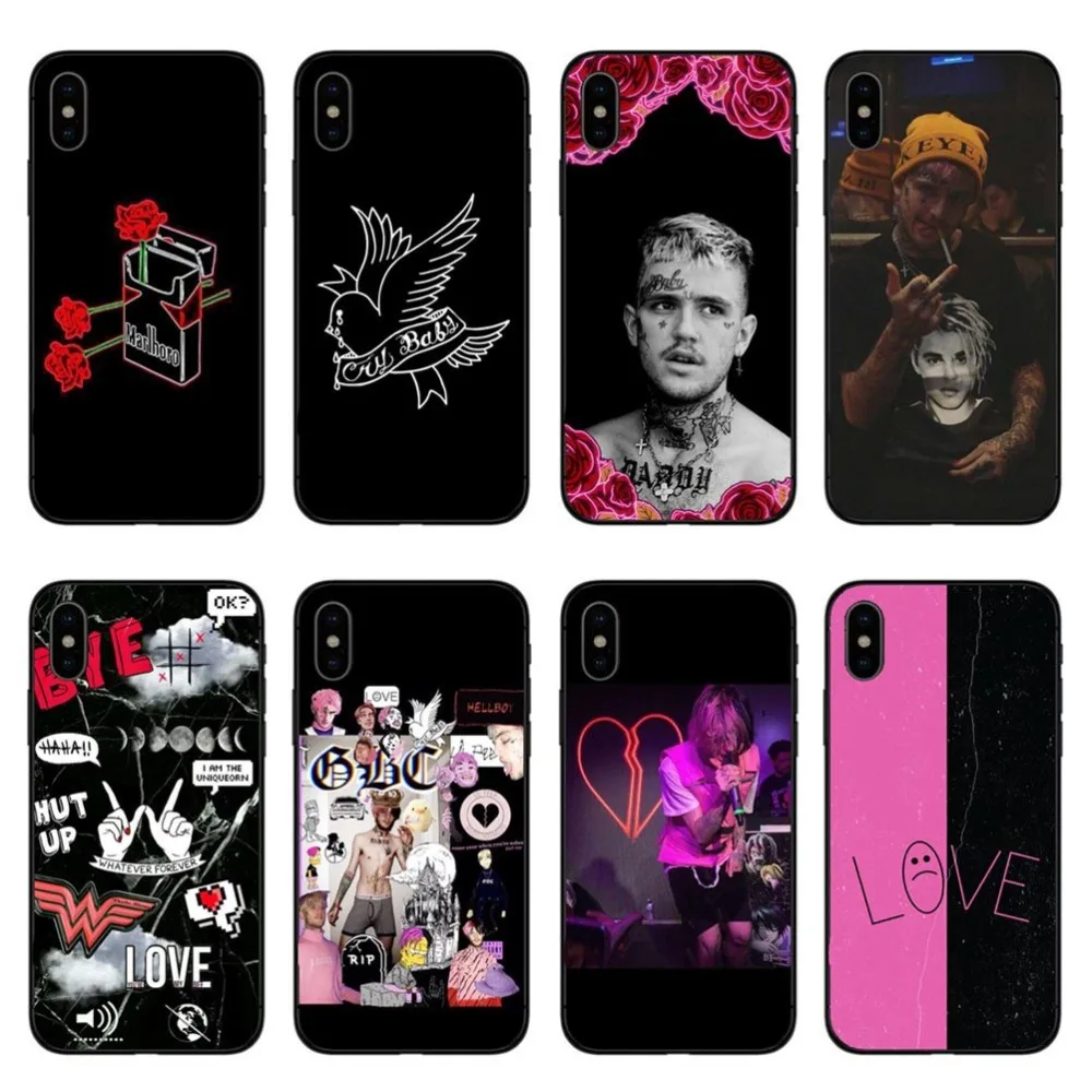 Лидер продаж чёрные жесткие чехлы для телефона POP rapper Lil Peep iPhone 6 6s 7 8 Plus 5s se X10 XR