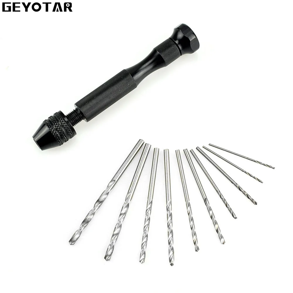 Manual-Mini-Micro-Aluminum-Rotary-Hand-Tool-Countersink-Drill-Bit-Chuck-with-10pcs-Twist-Drills (2)
