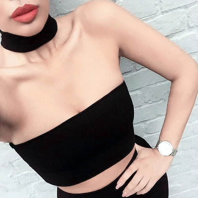KLEEZY облегающий летний бандажный Сексуальный Топ для женщин Vestido Холтер без бретелек без рукавов для клуба знаменитостей Вечеринка Camis BY8112