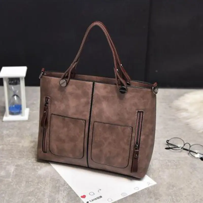 سيدة أعلى-حقائب بيد خمر حقائب النساء عارضة كبيرة حقيبة كتف حمل للبنات جيب خارج Crossbody أكياس حمل أكياس X547