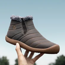 

Large Size 35-47 Winter Mens Snow Walking Shoes Outdoor Keep Warm Sneakers Plush Slip on Sport Shoes for men cotton fabric