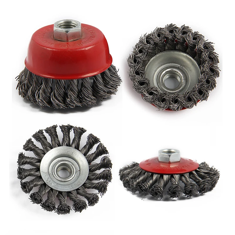 Red 4 шт. M14 винт узловой Twist Knot wire набор кистей для угловых шлифовальных машин - Цвет: Red
