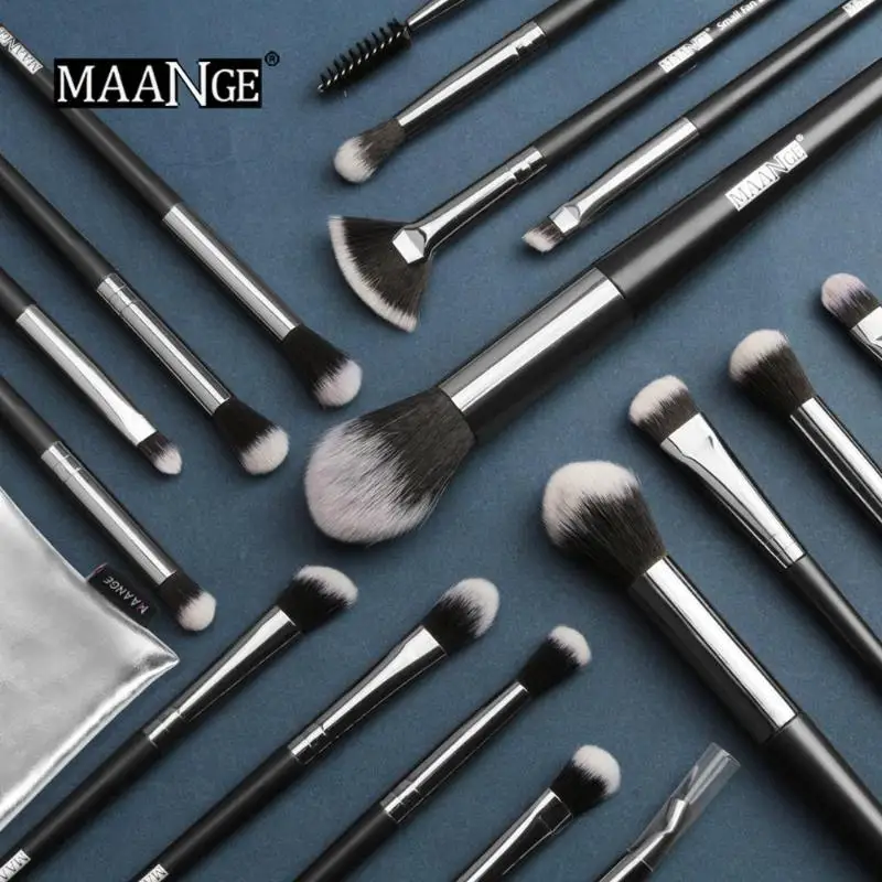 MAANGE Professional 18 шт. набор кистей для макияжа пудра консилер тональный крем румяна Макияж Кисти Инструменты инструмент для красоты с сумкой