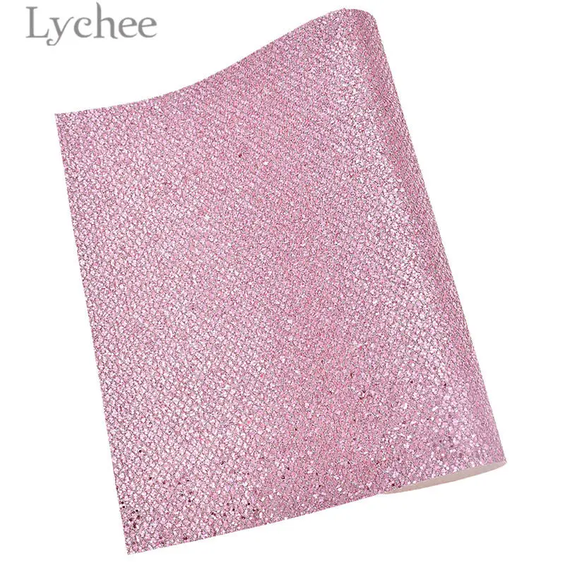 Lychee Life 21x29 см А4 сетка блестящая искусственная кожа ткань Высококачественная Синтетическая Кожа DIY материал для сумок одежды - Цвет: 2