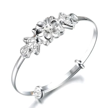 

Fashion Flower Bow Bracelet Female Bangle Ajustable Internal Diameter 58mm for Women
