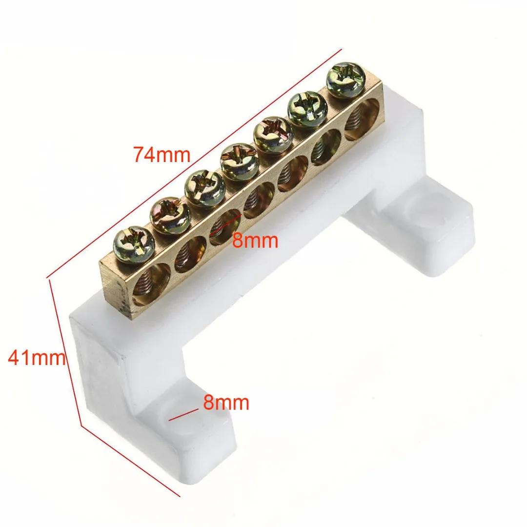 1pc Electric Cable Wire Connector Block High Quality Plastic Screw Barrier Terminal Strip Block Bar 7 Positions Mayitr