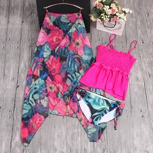 Купальник Танкини Топ настоящий женский спандекс различные виды одежды сексуальные маленькие груди сборные точки раскол пряжа покрывает живот корейские Купальники