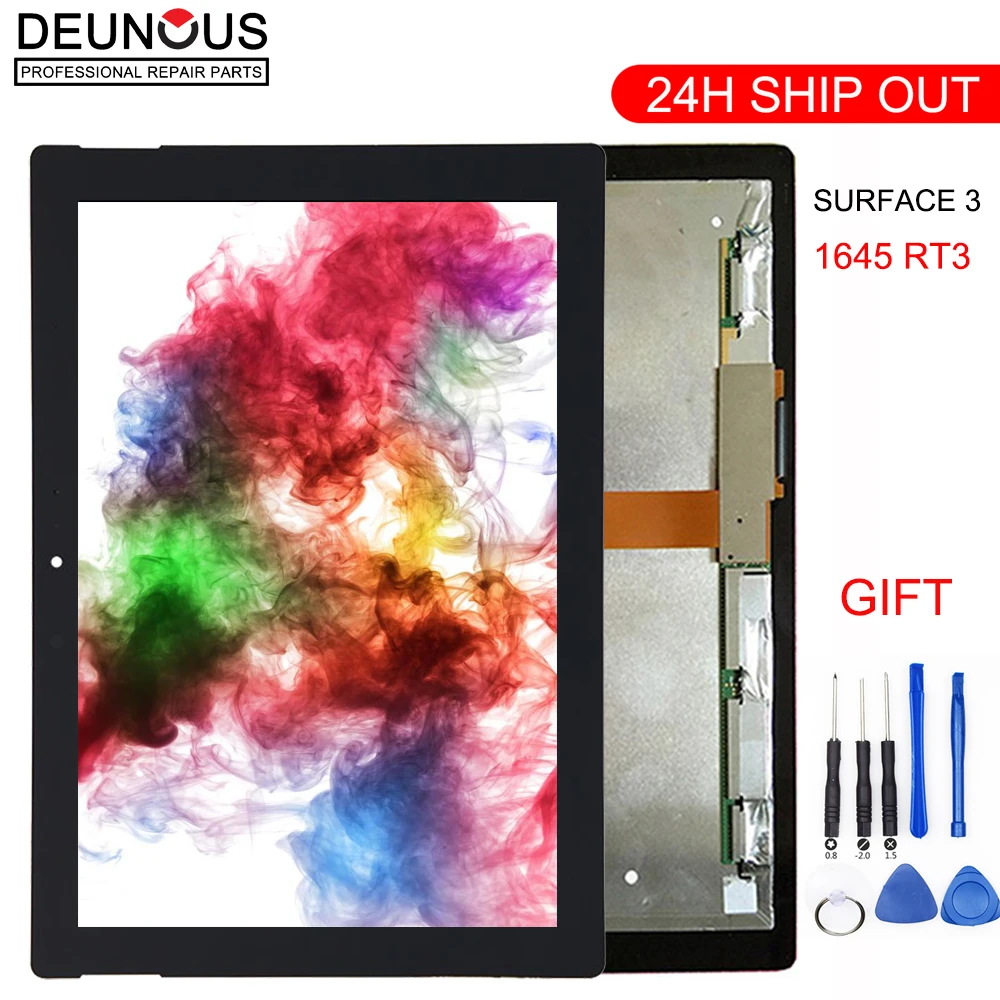 Microsoft 1645 Surface 3 Front Touch Digitizer+LCD Screen Assembly Replacement