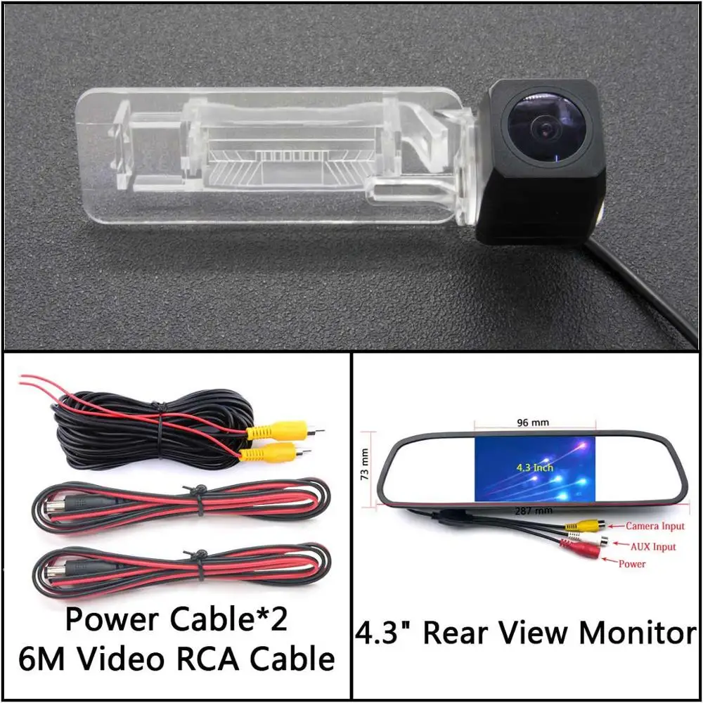 Full HD камера заднего вида для Smart Fortwo 451 четыре/Smart ED автомобильный парковочный ЖК-монитор заднего вида - Название цвета: Cam N 4.3 Mirror