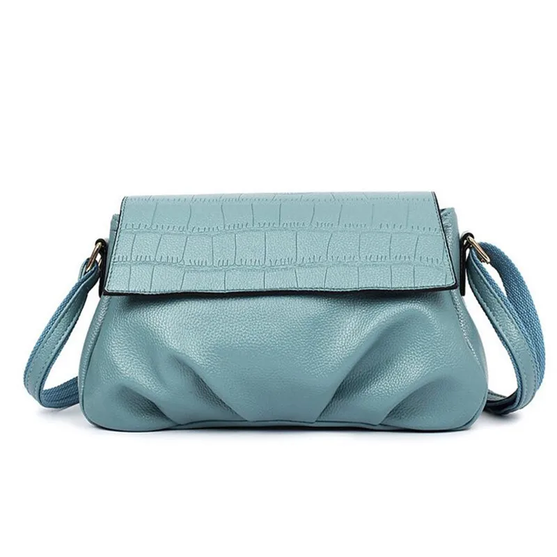 High Quality Genuine Leather Women Handbag Luxury Messenger Bags Soft Cowhide Simple Design Ruched Crossbody Bags