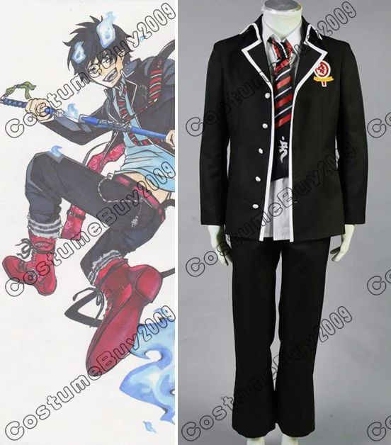 Cravate Rouge livraison gratuite Ao no Blue Exorcist Rin Okumura Cosplay Costume Noir 