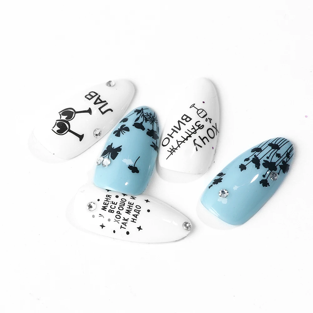 12 вариантов дизайна бабочка письмо переводная вода слайдер для ногтей наклейки сексуальная девушка полный обернуть дизайн ногтей стикер маникюрный набор CHA1513-1524