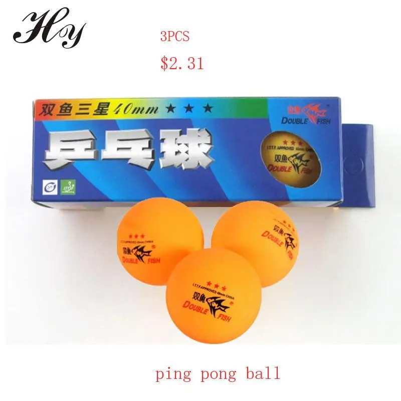 Double Fish 3 Stars 40MM Olympic Games White Ping Pong Balls 6 Pcs 2 Boxes 