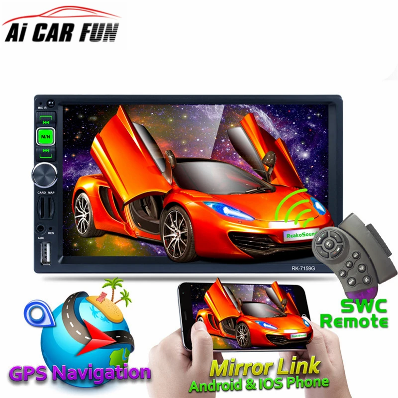 

7" Full HD 1080P Car MP5 Player GPS Navigator Bluetooth AM/FM/RDS Radio Car Multimedia Player Mirror Link for Andriod & IOS