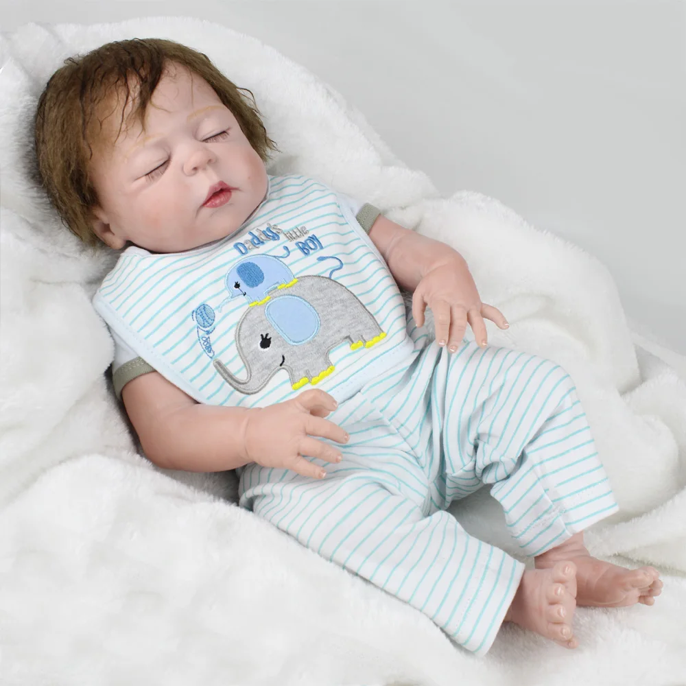 

NPKDOLL 55 CM Doll Reborn Handmade Soft Vinyl BeBe Reborn For Girls 22 Inch Reborn Babies Dolls Kids Playmate Dropshiping