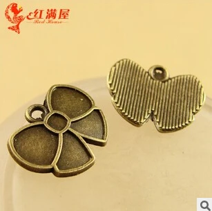 

A3591 Free Shipping 200pcs/bag size 11*14mm color bronze Bow Antique diy pendant Jewelry findings accessories