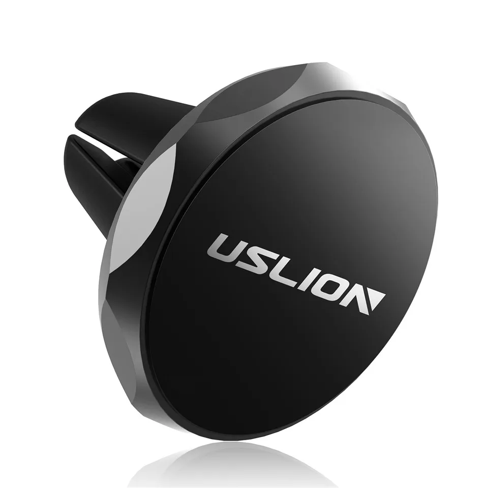 USLION Универсальный магнитный автомобильный держатель для мобильного телефона, крепление на вентиляционное отверстие, магнитный gps-навигатор, подставка-держатель для сотового телефона для iPhone 7 X XR - Цвет: Black