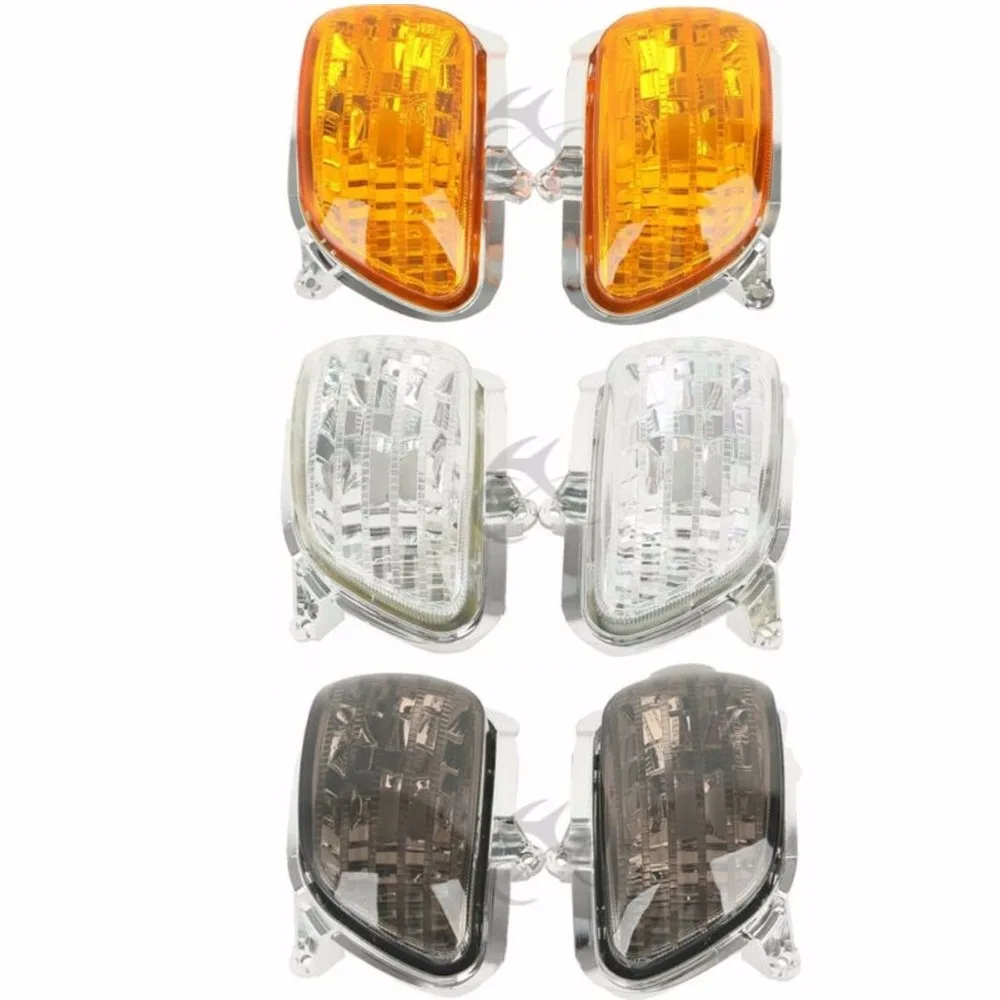 TCMT ABS Smoked Front Turn Signal Lights Blinker Fits For Honda Goldwing GL1800 2001-2014