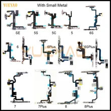 1 шт., новый гибкий кабель с металлическим держателем для iPhone 5 5C 5S SE 6 6S 7 8 Plus, бесшумный переключатель, кнопка громкости, гибкий кабель(China)