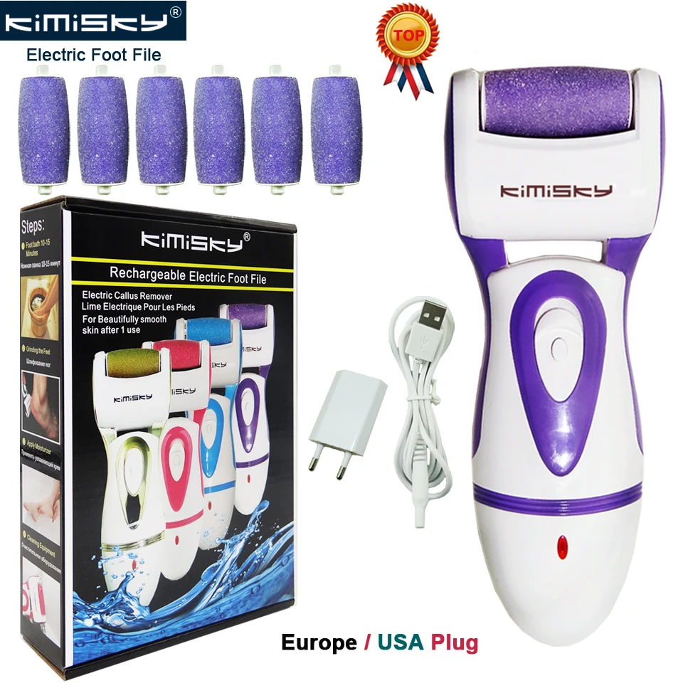 KIMISKY Purple Foot Care Tool Electric Exfoliator Callus Remover PK