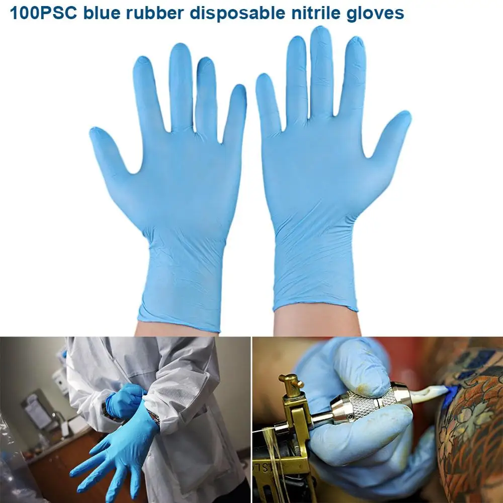 

Newly 100pcs Disposable Nitrile Exam Gloves Anti-slip Powder Free Non Latex Non Vinyl MK