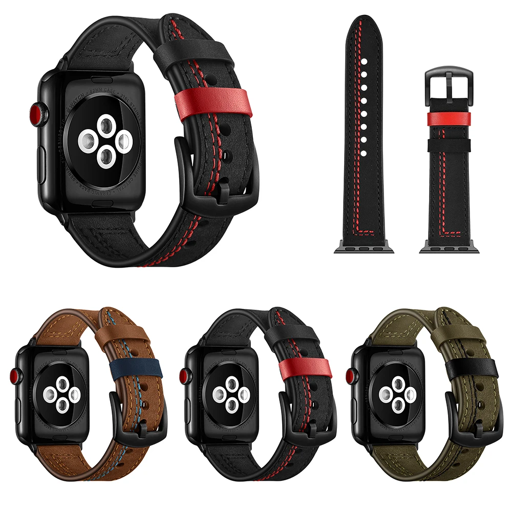 Ремешок из натуральной кожи для Apple Watch 38 мм 40 42 44 | Наручные часы